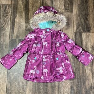 Smonty PatPat Unicorn Winter Coat Puffer Jacket Toddler 18-24M Purple|Teal
